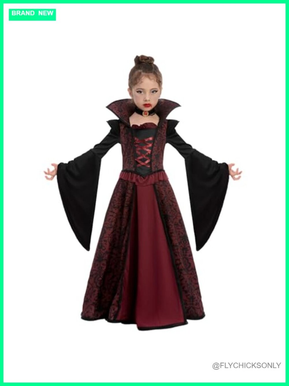 Halloween Royal Vampire Costume Dress Set for Toddler & Kids